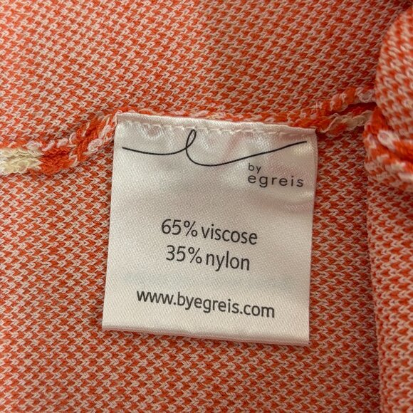 By Egreis Palm Tree Print Shorts Orange & Cream Boho Pull-On with Pockets Medium - Picture 5 of 10